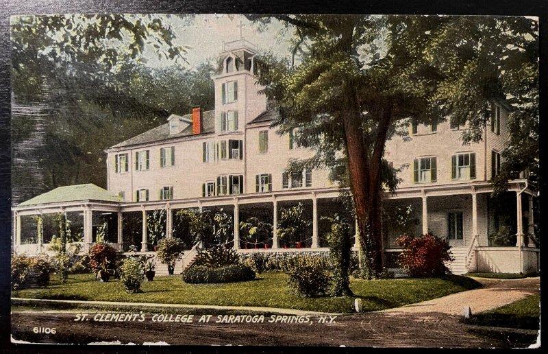 Vintage Postcard 1910 St. Clement's College, Saratoga Springs, New York (NY)