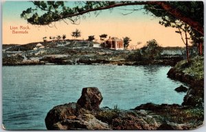 Lion Rock Bermuda Lake Overlooking the House Postcard