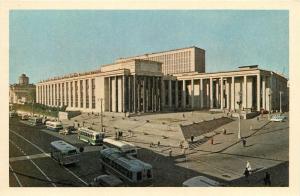 Russia Moscow Lenin Library surface public transport in front trolley buses