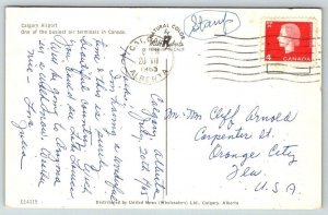 1965  Calgary Airport  Canada  Postcard