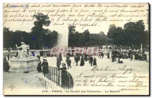 Old Postcard Paris Tuileries Garden The basin