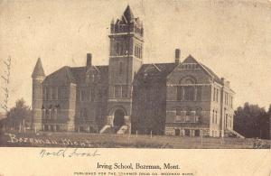 Bozeman Montana Irving School Street View Antique Postcard K108040