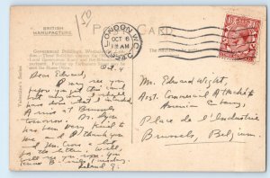 England Postcard Government Buildings Westminster London 1924 Vintage Posted