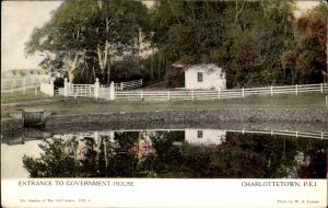 Charlottetown PEI Government House Entrance c1900-20s Vintage Postcard