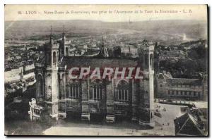 Postcard Old Lyon Notre Dame de Fourviere shooting the Lift Tower of Fourviere