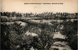 CPA AK SÉNÉGAL-St Louis-Panorama-Marché et Pont (331153)