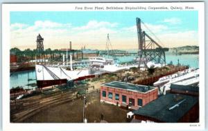QUINCY Massachusetts MA  Fore River Plant BETHLEHEM SHIPBUILDING c1940s Postcard