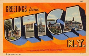 LPS10 UTICA NEW YORK LARGE BIG Letter Postcard