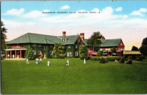 Vintage Inverness Country Club Toledo Ohio Linen Postcard Golf Scene KJ1