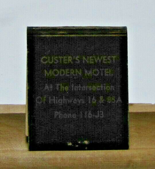 Rock Crest Lodge Custer S. Dak. South Dakota Vintage Matchbook Cover 
