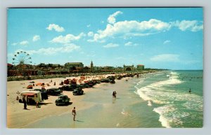 Daytona Beach FL-Florida, Drive Along Beach, Chrome Postcard