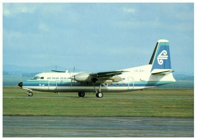 Air New Zealand Fokker F27 Friendship at Auckland Airplane Postcard