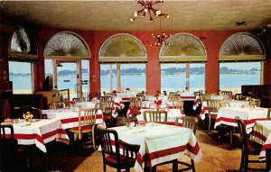 St. Augustine Florida 1960s Postcard Chimes Restaurant Dining Room Interior