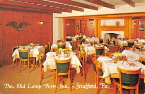 Strafford Pennsylvania Old Lamp Post Inn Interior Vintage Postcard K92463