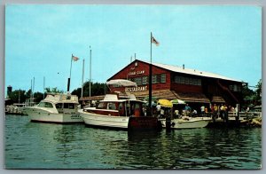 Postcard St. Michaels MD c1950s The Crab Claw Inc. Restaurant Miles River Advert