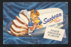 SUNBEAM BREAD WELLMAN IOWA SCHRADER IA. VINTAGE ADVERTISING POSTCARD