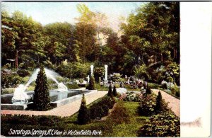 Postcard FOUNTAIN SCENE Saratoga Springs New York NY AO0039