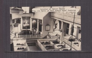 BOSTON, MASS., CHRIST CHURCH, OLD NORTH CHURCH, PAUL REVERE, INTERIOR, c1950 ppc