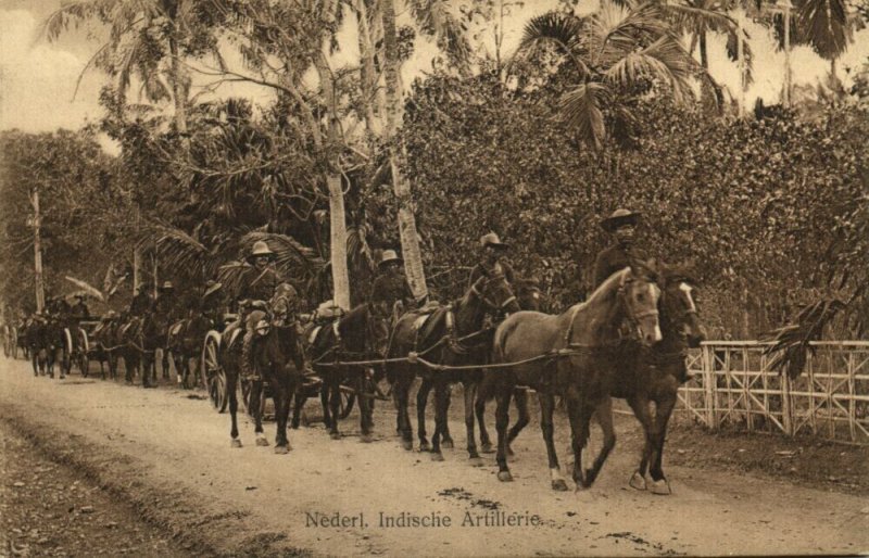 indonesia, Dutch East Indies Artillery, KNIL K.N.I.L. (1910s) Postcard