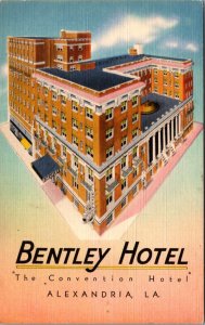 Linen Postcard Bentley Hotel in Alexandria, Louisiana