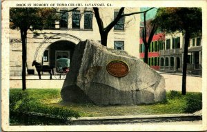 Burial Place of Chief Tomo Chi Chi Savannah Georgia GA 1928 WB postcard A10