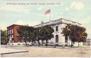 Exterior, Government Building and Pythlan Temple,Waterloo,Iowa,PU-1944