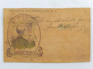 The Parting Gives Me Pain - Atlantic City, NJ - Posted Antique Leather Postcard