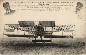 PC CPA AVIATION, BIPLAN DE ALBERT ET EMILE BONNET, Vintage Postcard (b24394)