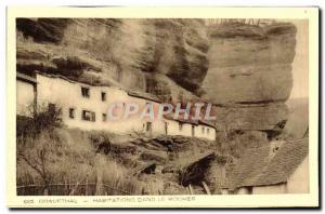 Old Postcard Graufthal Houses In The Rock