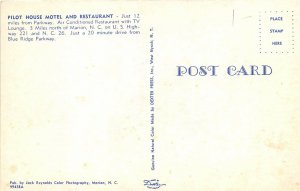 Marion North Carolina 1950s Postcard Pilot House Motel & Restaurant