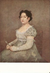 Goya. The lady with the fan Fine art, painting, modern French postcard