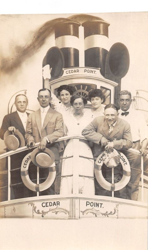 H31/ Cedar Point Amusement Park Ohio RPPC Postcard Studio Ship c1910 1