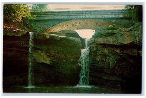 1976 Black River Falls Cascade Park Lodi Street Bridge Elyria Ohio OH Postcard