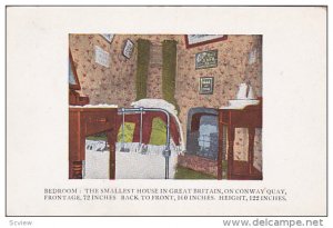 Interior, Bedroom: The Smallest House In Great Britain, On Conway Quay, North...