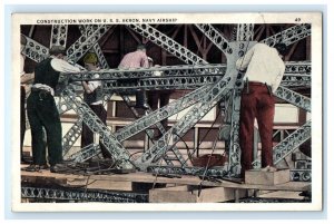 Construction Frame Work Uss Akron Navy Airship Factory Zeppelin Postcard (FP10)