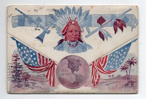 Louisville Kentucky 23 Views Patriotic Indian Chief Postcard Folder AA74609