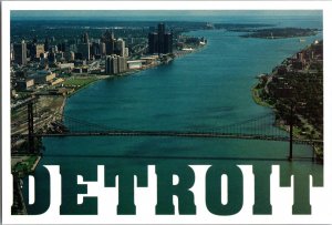 Continental Postcard Ambassador Bridge Detroit, Michigan CE18