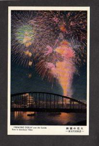 Fireworks Display Sumida River Tokyo Japan Japanese Postcard Carte Postale