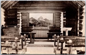 1954 Chapel Of The Transfiguration Moose Wyoming RPPC Real Photo Posted Postcard