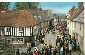 Norfolk Postcard - Walsingham High Street During The Procession - Ref TZ6820