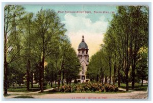 1907 Main Building Notre Dame Park Trees South Bend Indiana IN Antique Postcard