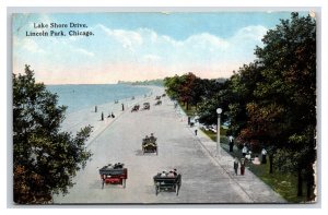 Lake Shore Drive Street View Chicago Illinois IL 1914 DB Postcard Hand Cancel W7