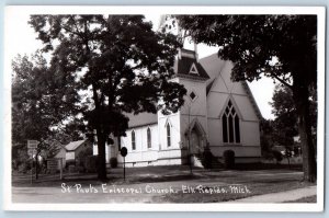 Elk Rapids Michigan MI Postcard RPPC Photo St. Paul's Episcopal Church 1953