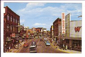 Main Street, East, Moncton, New Brunswick, Woolworth's, 7up, MED etc. Signs, 