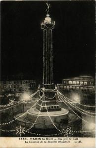 CPA PARIS 4e la Nuit. La Colonne de la Bastille illuminée ed. C.M (577070)