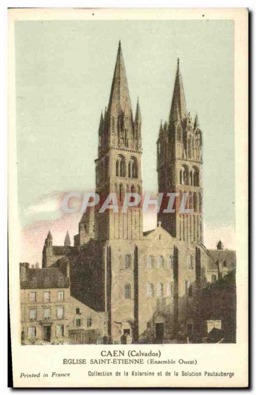 Postcard Caen Old Church of Saint Etienne