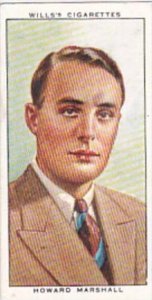 Wills Cigarette Card Radio Celebrities No 2 Howard Marshall