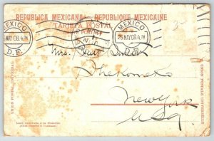 1908 Mexico  Tacubaya Plazuela  Postcard