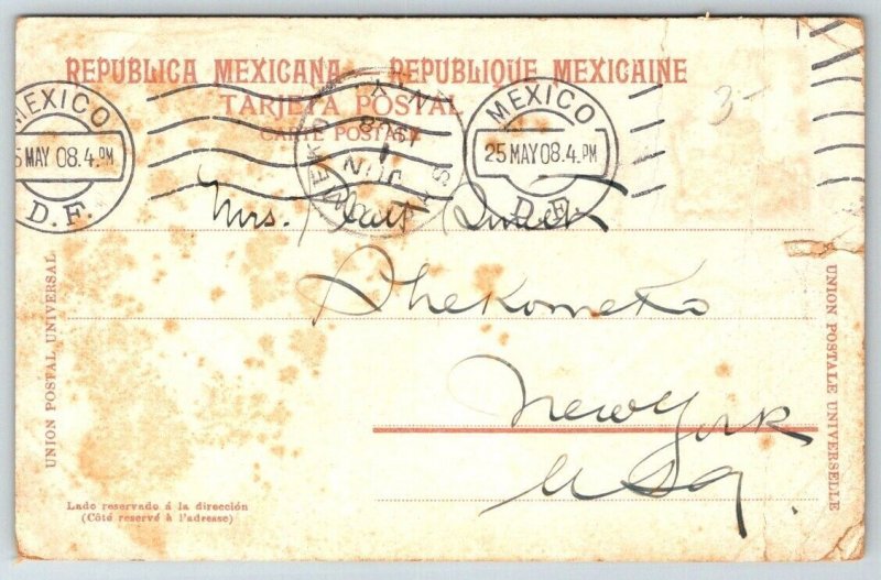 1908 Mexico  Tacubaya Plazuela  Postcard