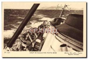 Old Postcard Boat roll Blow by strong breeze